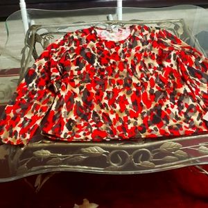 TANJAY BEIGE, BLACK AND RED TOP SOZE LARGE